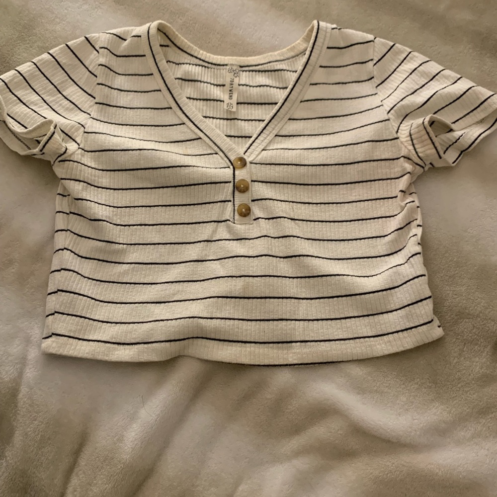 Cropped Striped T-Shirt